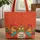 Folk Art Chickens Roosters Ginkgo Leaves Floral Hoop - Everyday Carry Gift for Chicken Lover Quilted Tote Bag - 1