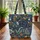 Personalized Floral Wreath Name Moonlit Lily of the Valley House Scene - Everyday Carry Gift Quilted Tote Bag - 3