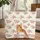 Orange Tabby Cat Pink Rose Floral Wreath Everyday Carry Gift Personalized Cat Lover Quilted Tote Bag - 1