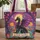 Majestic Black Dragon Purple Wings Everyday Carry Gift for Dragon Lover Quilted Tote Bag - 1