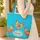 Three Chickens Blue Dot Background Small Floral Wreath Custom Name - Everyday Carry Gift Quilted Tote Bag - 4