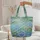 Sunlit Pond Water Lily Floral Wreath with Floating Lily Pads - Everyday Carry Flower Lover Gift Quilted Tote Bag - 5