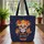 Marigold Sugar Skull Calavera Floral Wreath - Everyday Carry Gift for Calavera Lover Quilted Tote Bag - 3