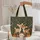 Young Deer Autumn Forest Foliage Leaves Berries Garland - Everyday Carry Gift Quilted Tote Bag - 5