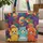 Poodles Geometric Shapes Swirling Lines Floral Wreath - Everyday Carry Gift for Poodle Owners Quilted Tote Bag - 1