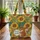 Squirrel Sunflower Quilt Art Personalized - Everyday Carry Gift Quilted Tote Bag - 3