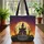 Haunted Mansion Jack-O'-Lanterns Full Moon Thorns Bats - Halloween Spooky Season Carryall Quilted Tote Bag - 3
