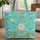 Sea Turtles Rippling Ocean Water Seashells Coral Your Name - Travel Gift Quilted Tote Bag - 1