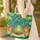Green Frog Red Mushroom Lily Pad Dragonfly Butterfly - Everyday Carry Wildlife Gift Quilted Tote Bag - 4