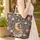 Golden Crescent Moon Books Botanical Flowers Name Scroll - Everyday Carry Gift Quilted Tote Bag - 4