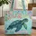 Personalized Sea Turtle Ocean Currents Coral Reef - Travel Essentials Quilted Tote Bag - 1