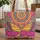 Psychedelic Floral Butterfly Rainbow Stripes Bubble Letter Everyday Carry Gift Quilted Tote Bag - 1