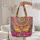 Psychedelic Floral Butterfly Rainbow Stripes Bubble Letter Everyday Carry Gift Quilted Tote Bag - 5