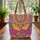 Psychedelic Floral Butterfly Rainbow Stripes Bubble Letter Everyday Carry Gift Quilted Tote Bag - 3