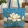 Magnolia Bloom Personalized Name Floral Wreath - Everyday Carry Gift Quilted Tote Bag - 1