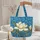 Magnolia Bloom Personalized Name Floral Wreath - Everyday Carry Gift Quilted Tote Bag - 5