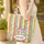 Vertical Rainbow Stripes Fantasy Mushrooms Floral Wreath - Everyday Carry Gift for Kids Quilted Tote Bag - 4