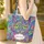 Rainbow Swirl Cat Face Floral Wreath - Everyday Carry Gift Quilted Tote Bag - 4