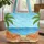 Beach Chairs Palm Trees Hibiscus Tropical Leaves Ocean Waves - Travel Essentials Quilted Tote Bag - 1