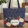 American Flag Roses Heart Stars - Independence Day Travel Carry Gift Quilted Tote Bag - 1