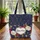American Flag Roses Heart Stars - Independence Day Travel Carry Gift Quilted Tote Bag - 3