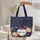 American Flag Roses Heart Stars - Independence Day Travel Carry Gift Quilted Tote Bag - 5