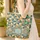Geometric Star Interlocking Shapes Blossom Leaves - Everyday Carry Gift Quilted Tote Bag - 4