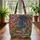 Blue Winged Dragon Antique Books Vine Leaf Star - Everyday Carry Gift Quilted Tote Bag - 3