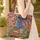 Blue Winged Dragon Antique Books Vine Leaf Star - Everyday Carry Gift Quilted Tote Bag - 4