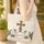 Ornate Wooden Cross Magnolia Botanical Garland Personalized Name Wreath Everyday Carry Gift Quilted Tote Bag - 4
