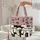 Three Faces Cloud Speech Bubble Gingham Check Weave Everyday Carry Essentials Gift Quilted Tote Bag - 5