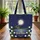 Moon Cottage Water Lily Flowers Night Scene - Everyday Carry Gift for Gardeners Quilted Tote Bag - 3