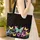 Rainbow Butterflies Filigree Personalized Name - Everyday Carry Travel Lifestyle Gift Quilted Tote Bag - 4