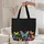 Rainbow Butterflies Filigree Personalized Name - Everyday Carry Travel Lifestyle Gift Quilted Tote Bag - 5