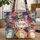 Vibrant Floral Three White Cats Wreath - Everyday Carry Gift for Cat Lover Quilted Tote Bag - 1