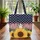 Sunflower American Stars Stripes - Everyday Carry Travel Market Day Gift Quilted Tote Bag - 3