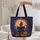 Gothic Haunted House Full Moon Pumpkins Bats Wooden Sign - Halloween Storybook Gift Quilted Tote Bag - 5