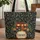Camper Van Autumn Leaves Snowflakes Personalized Name - Winter Travel Gift Quilted Tote Bag - 1