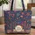 Ornate Books Botanical Flowers Personalized Name Wreath Everyday Carry Gift Quilted Tote Bag - 1