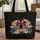 Personalized Purple Dragons Gold Wings Fire - Travel Essentials Gift for Dragon Lovers Quilted Tote Bag - 1