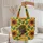 African Woman Headwrap Gold Earring Sunflowers Wreath - Everyday Carry Gift Quilted Tote Bag - 5