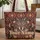 Majestic Wolf Head Tribal Feathers Inspired - Everyday Carry Gift for Wildlife Lover Quilted Tote Bag - 1