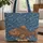 Ornate Fish Water Ripple Name Scroll - Everyday Carry Gift for Fish Lover Quilted Tote Bag - 1