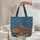 Ornate Fish Water Ripple Name Scroll - Everyday Carry Gift for Fish Lover Quilted Tote Bag - 5