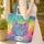 Cat Face Rainbow Swirls Name Text - Everyday Carry Gift Quilted Tote Bag - 4