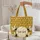 Ornate Bees Golden Honeycomb Personalized Floral Name Wreath - Everyday Carry Gift Quilted Tote Bag - 5