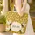 Ornate Bees Golden Honeycomb Personalized Floral Name Wreath - Everyday Carry Gift Quilted Tote Bag - 4
