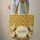 Ornate Bees Golden Honeycomb Personalized Floral Name Wreath - Everyday Carry Gift Quilted Tote Bag - 6