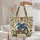 Ornate Blue Dragon Ancient Books Golden Filigree Botanical Personalized Travel Essentials Book Lover Gift Quilted Tote Bag - 5