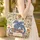 Ornate Blue Dragon Ancient Books Golden Filigree Botanical Personalized Travel Essentials Book Lover Gift Quilted Tote Bag - 4